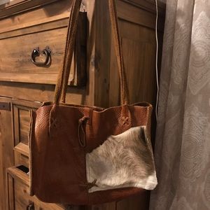 leather and cowhide purse
